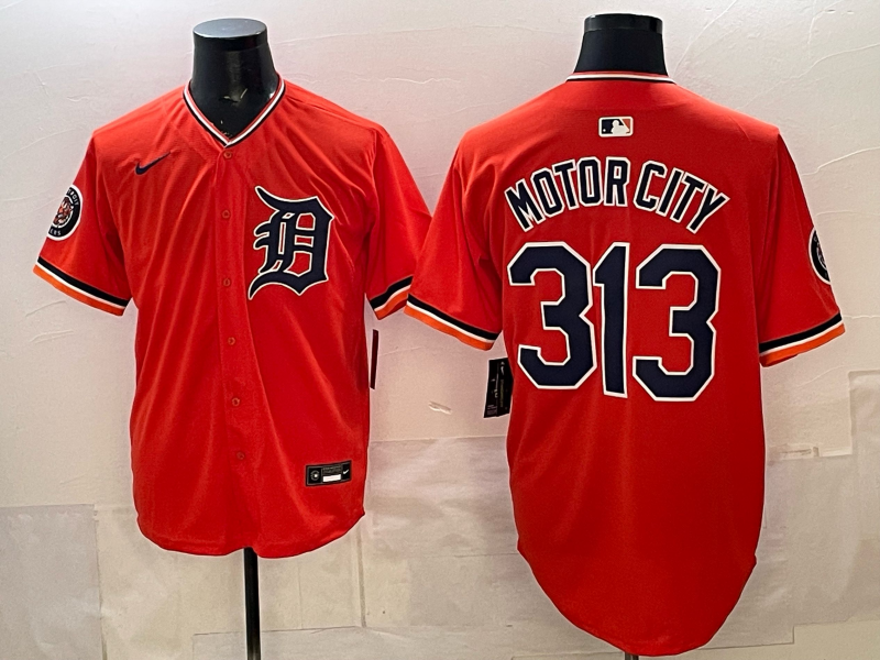 Men Detroit Tigers 313 Motorcity orange Game Nike MLB Jersey 20260067->->MLB Jersey